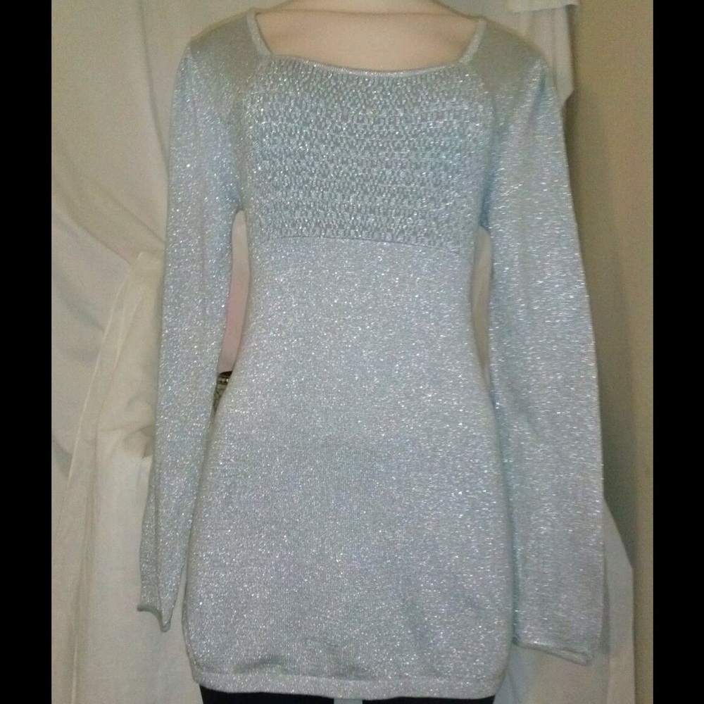 Sparkle Back Slit Tunic